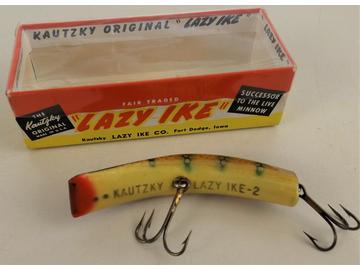 Vintage Kautzky Lazy Ike 3 Fishing Lure Orange With Black Spots