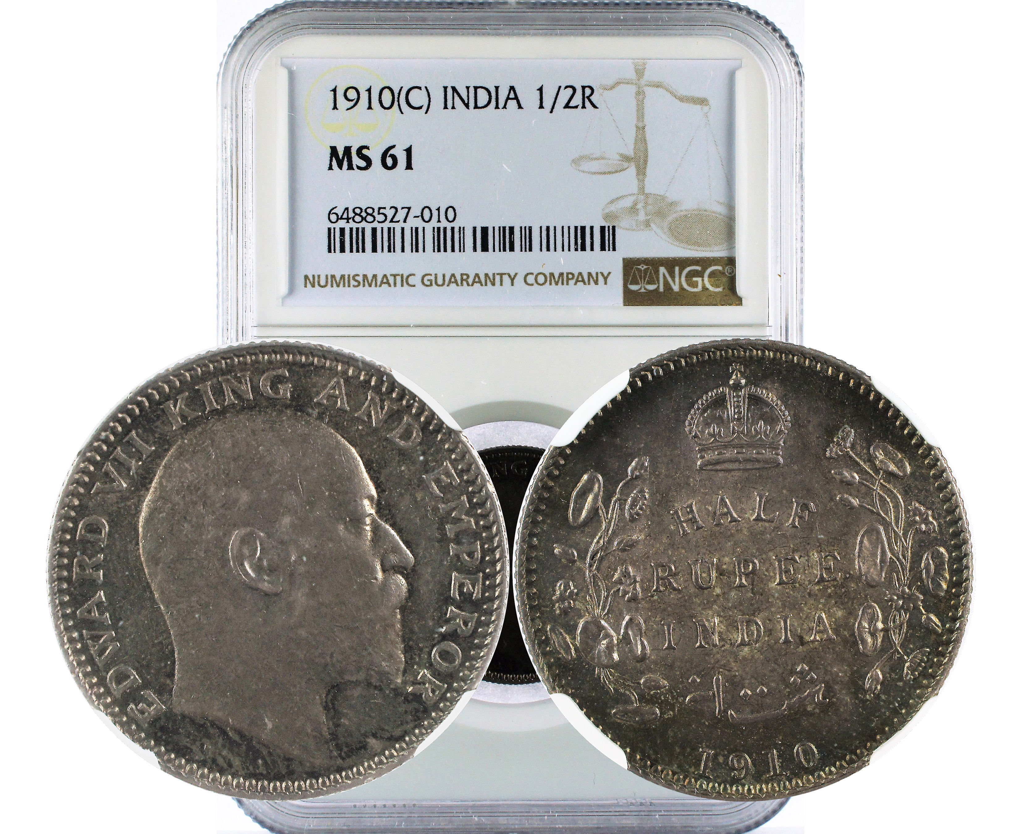 1910(C) INDIA 1/2R MS 61