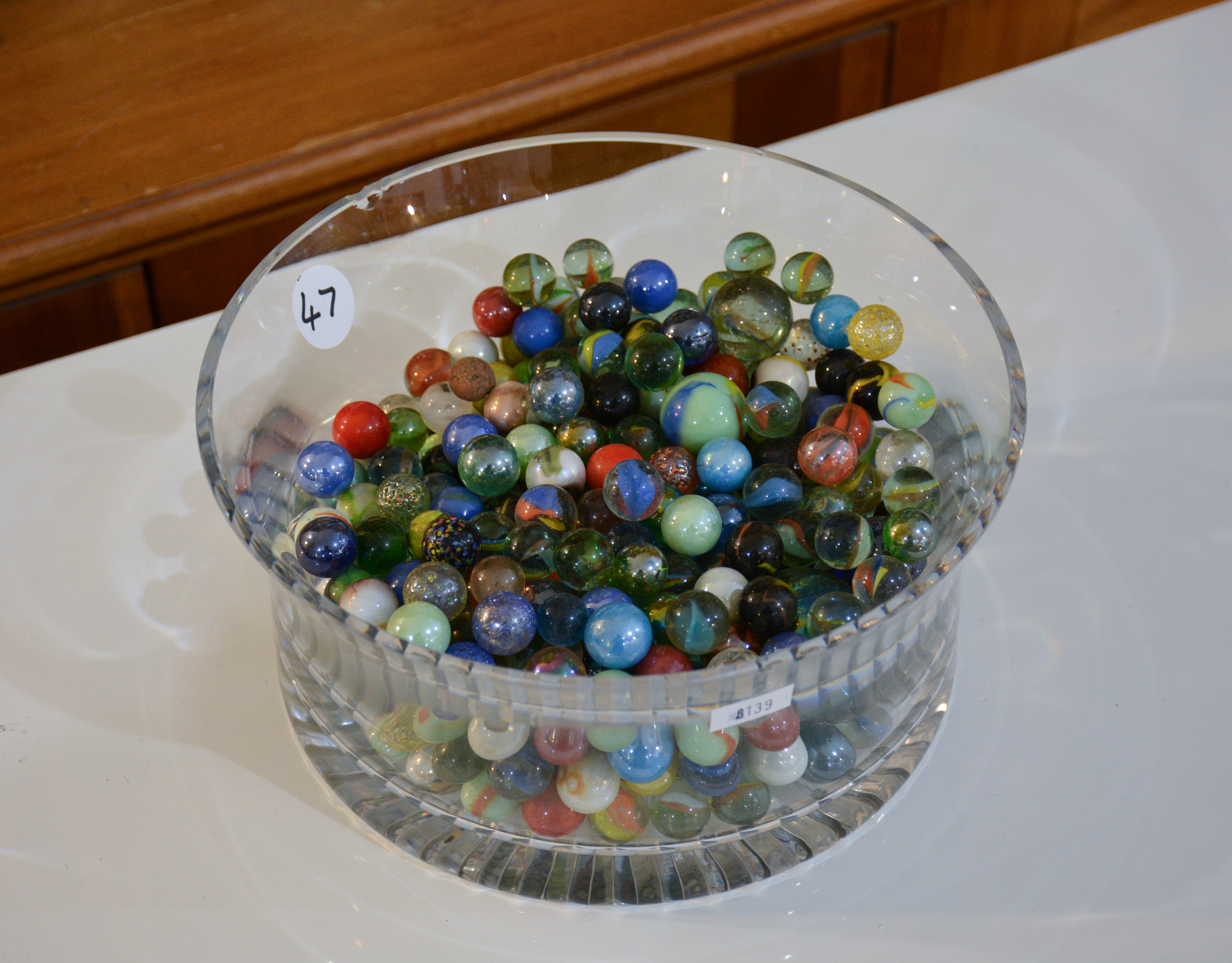 Large Glass Container of Marbles — sold at auction in New Zealand for $20