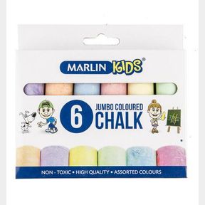 Marlin Kids Colour Jumbo Chalk 6 Pieces Some pieces brokenh|