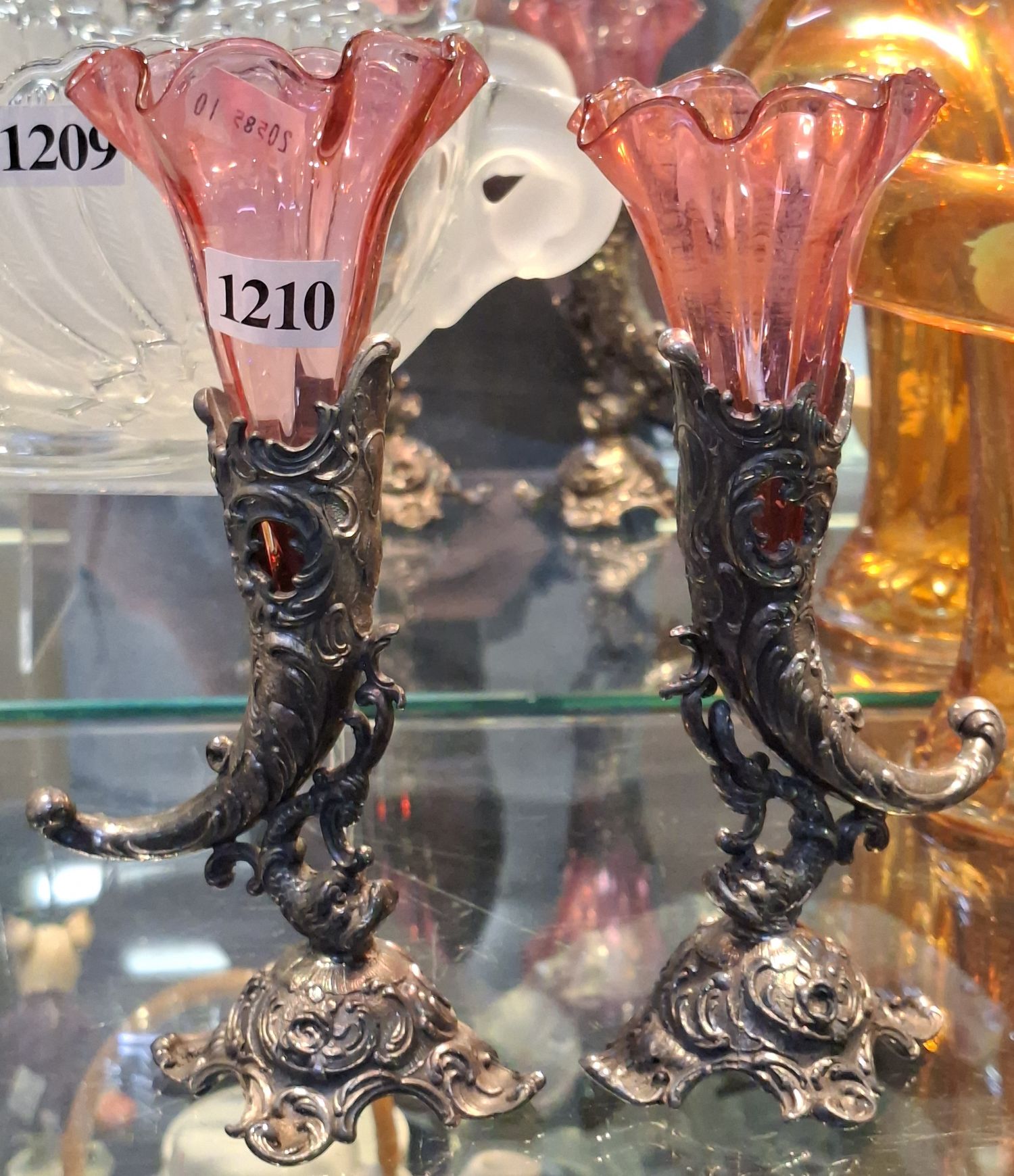 Pair Of Trumpet Vases