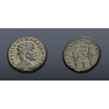 Homonia BITHYNIA, Nicaea. Valerian I. AD 253-260. Æ Tetrassarion (24.5mm, 8.77 ...