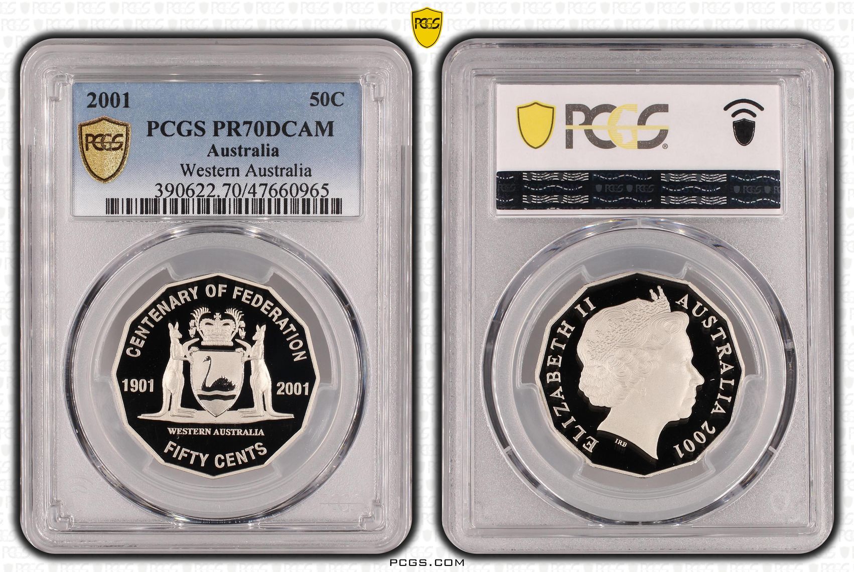 Elizabeth II, Western Australia, Fifty Cent, 2001, PCGS PR70DCAM