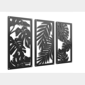 TROPICAL LEAVES RAISED METAL WALL ART HOME D COR 131X81CM - UNEXPECTED WORX - UNEXPECTED WORX LASE