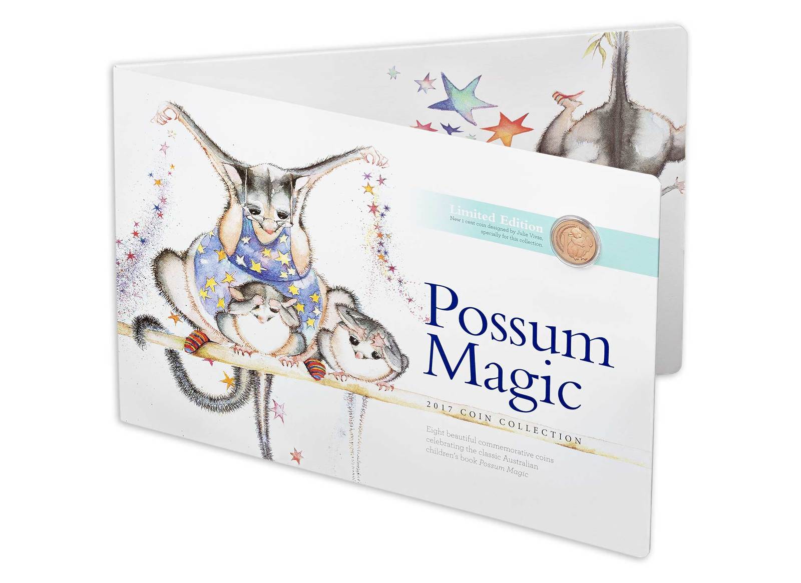 2017 RAM Possum Magic 8 Coin Collection 3x $2, 4x $1 & 1x 1c - Carded