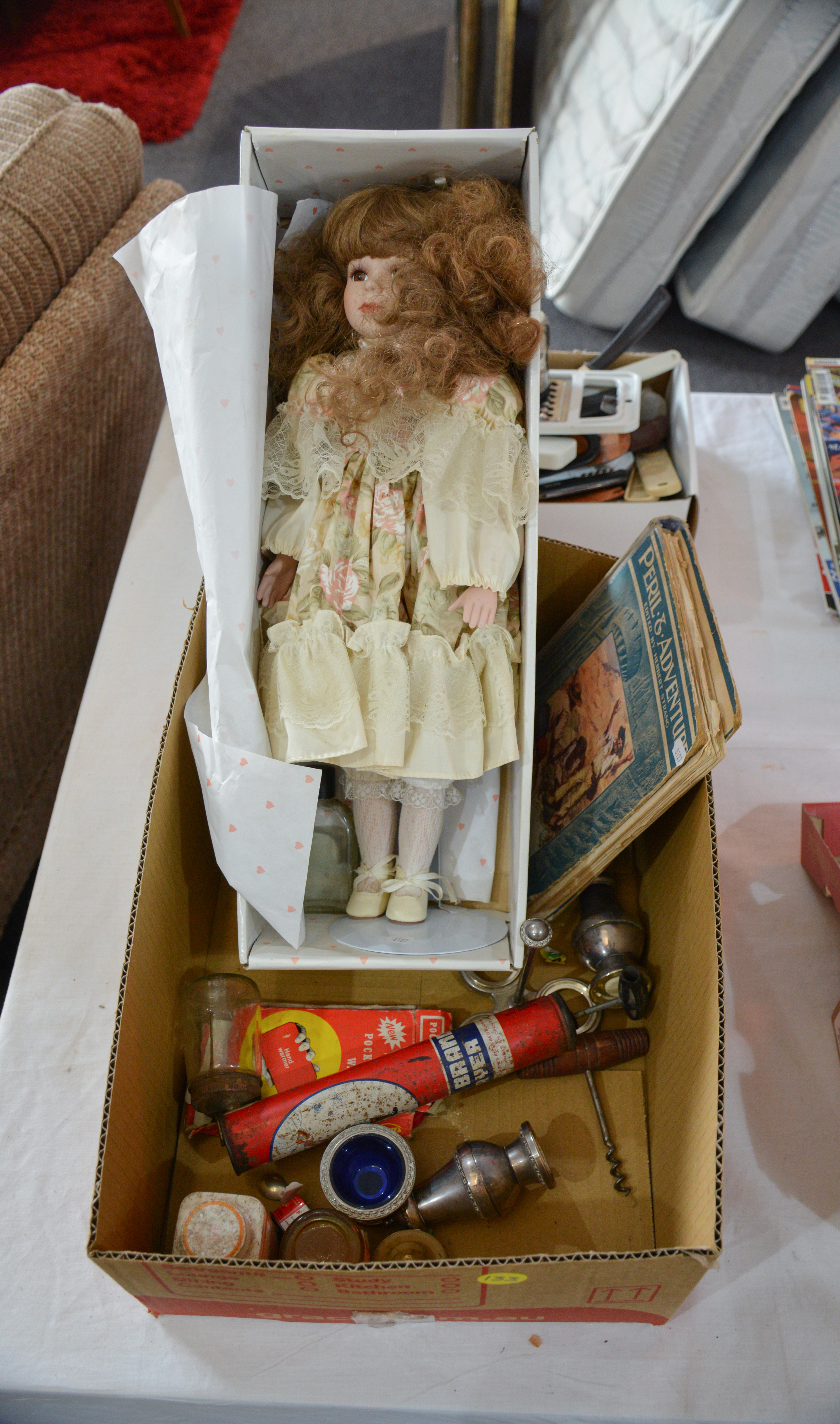Vintage Collectables Including Doll and Containers — sold at auction in New Zealand for $10