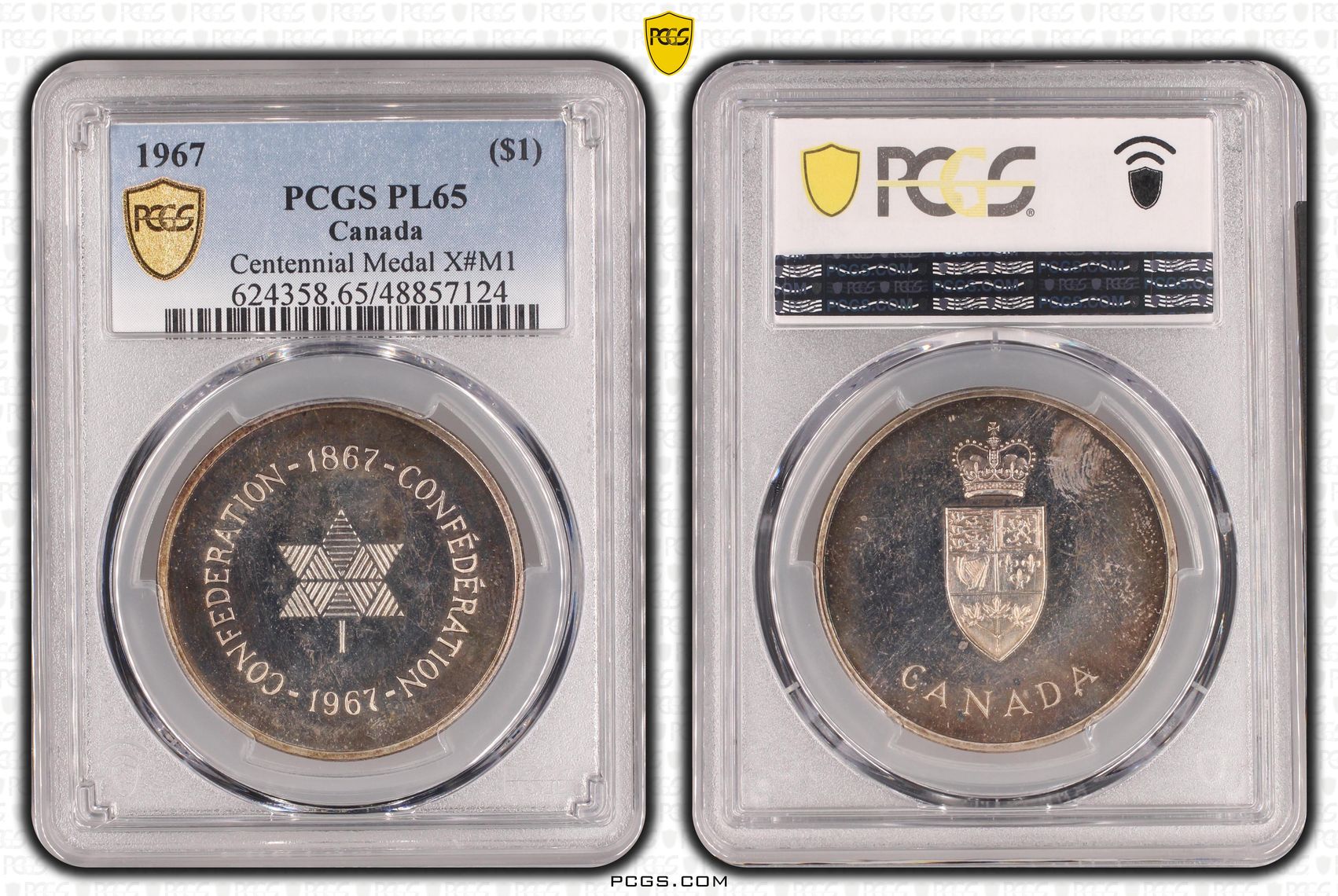 Canada, Centennial of Confederation Medal X#M1 Ag, One Dollar, 1967, PCGS PL65