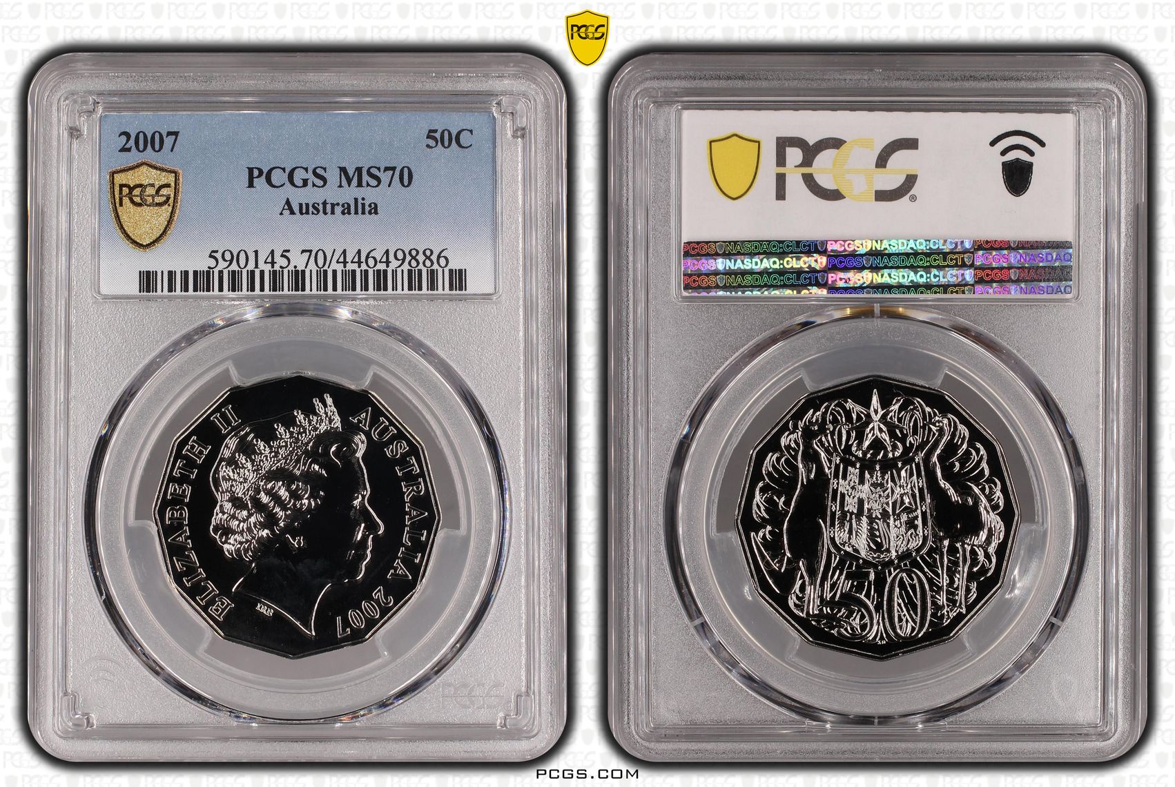 2007 Australia Fifty Cent, 50c PCGS - MS70 POP 8/0 -886