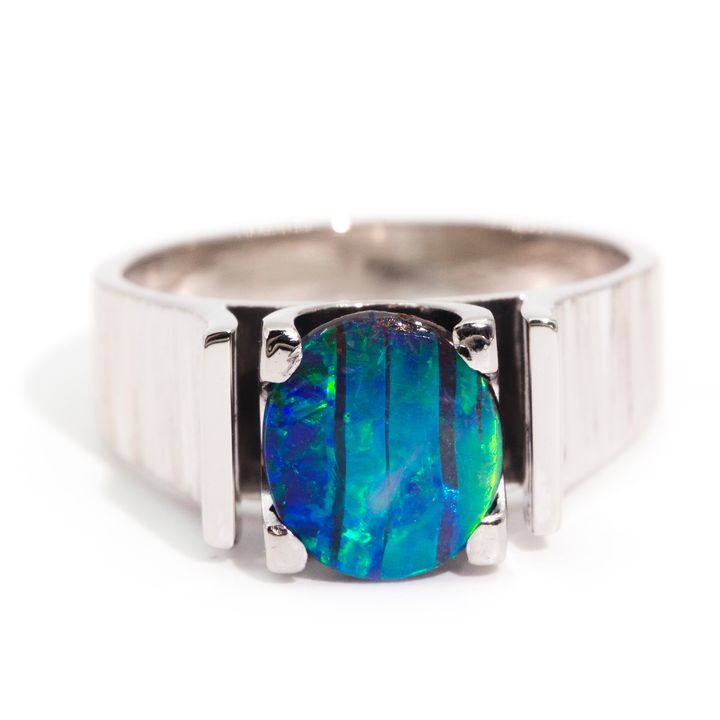 Australian Boulder Opal Ring