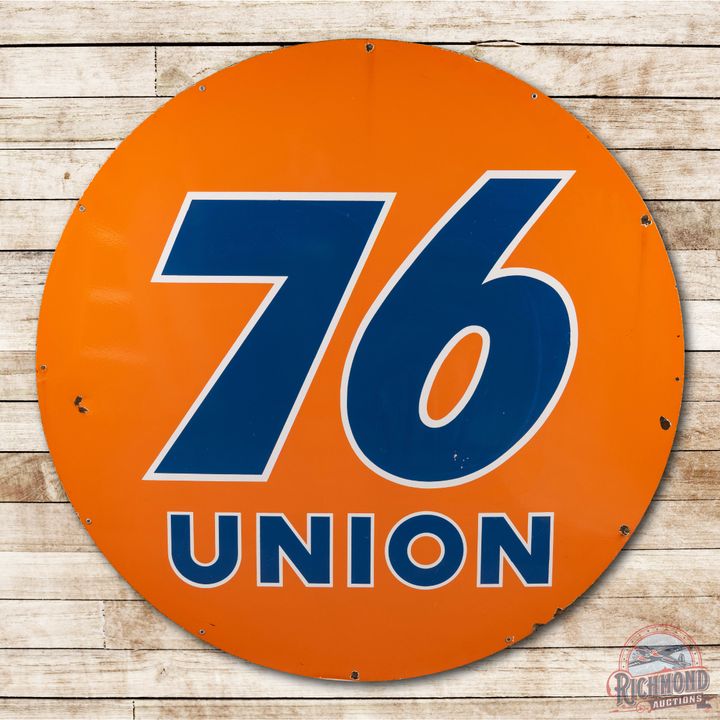 5' Union 76 Gasoline Porcelain Sign