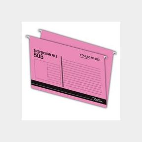 Treeline Foolscap Suspension Files Pink Box of 25 Complete with tabs inserts |