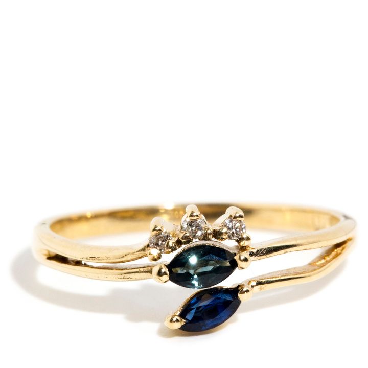 Sapphire & Diamond 9 Carat Gold Ring,