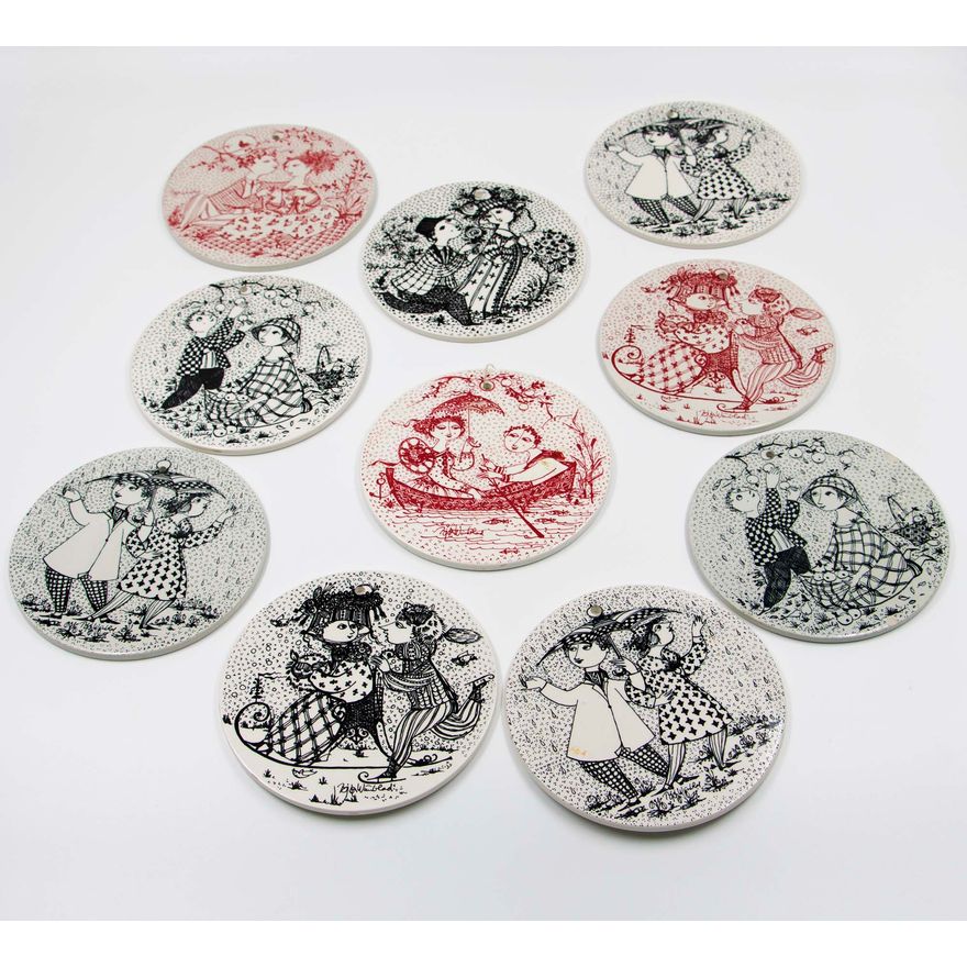 Bjorn Wiinblad for Nymolle, Denmark - Nymolle wall hanging plates ‘Months of Love’