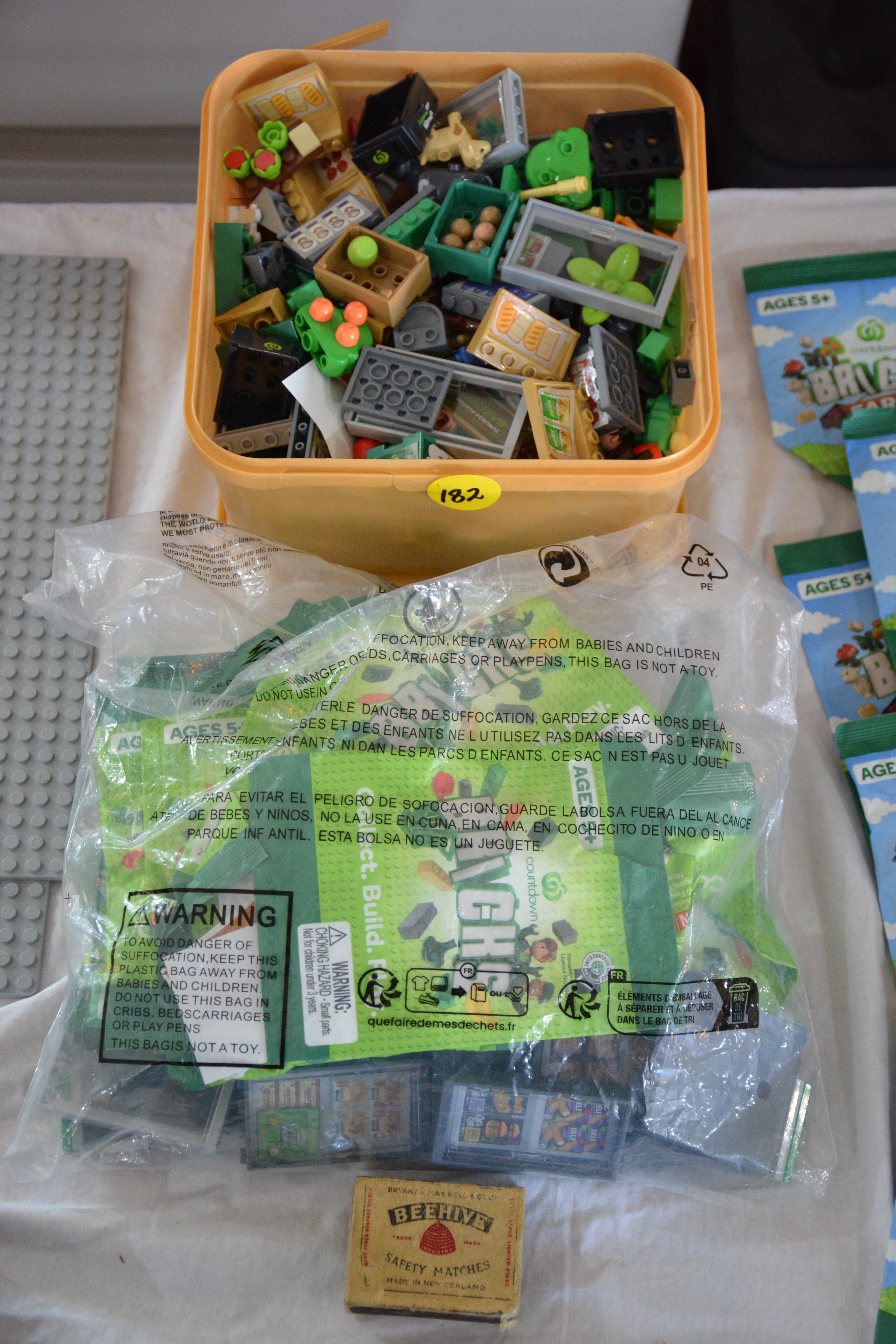 Opened Countdown Lego Container and Pockets — NZ auction result