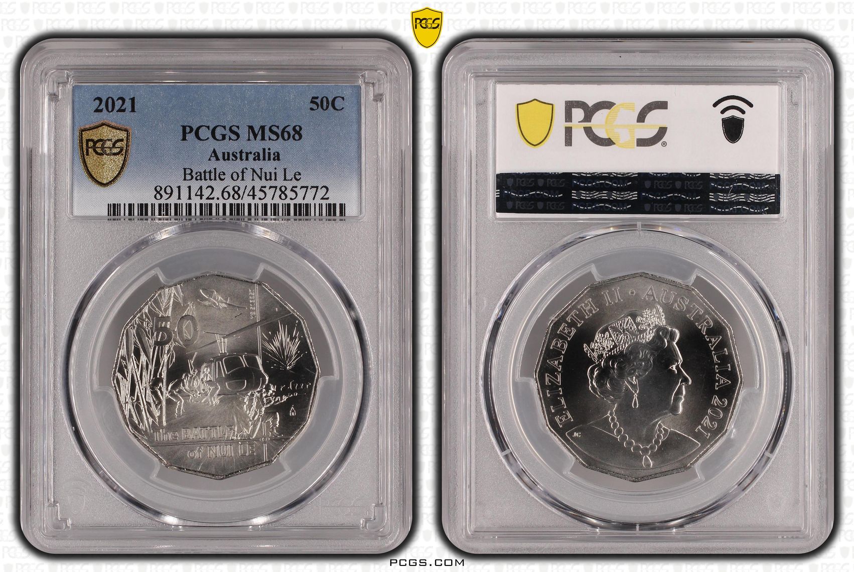 Battle of Nui Le , Fifty Cent, 2021, PCGS MS68