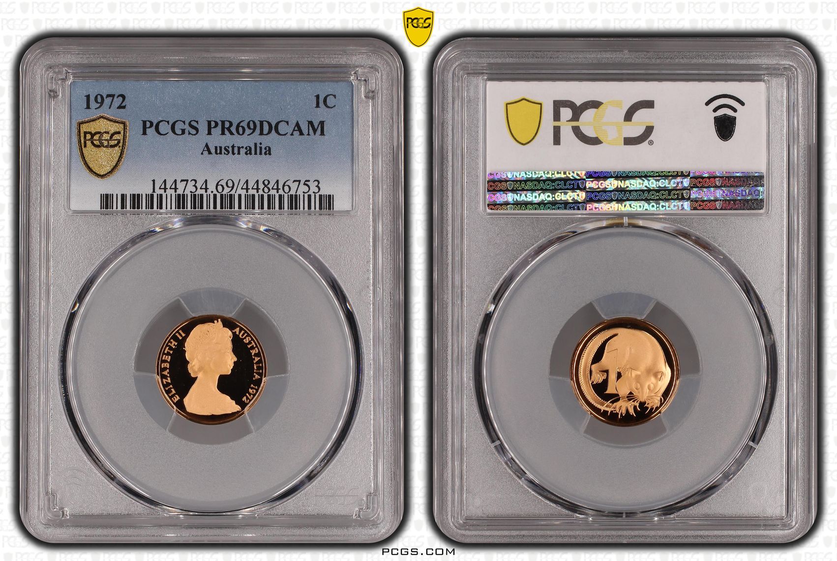 334 · 1972 Australia One Cent, 1c PCGS - PR69DCAM -753