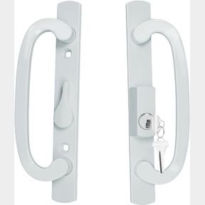 KEYED SLIDING PATIO GLASS DOOR HANDLE SET FITS FOR TRUTH LEGACY & SASH CONTROLS P/N #2265, 45 KEYWAY W/O MORTISE LOCK, 3-15/16" HO