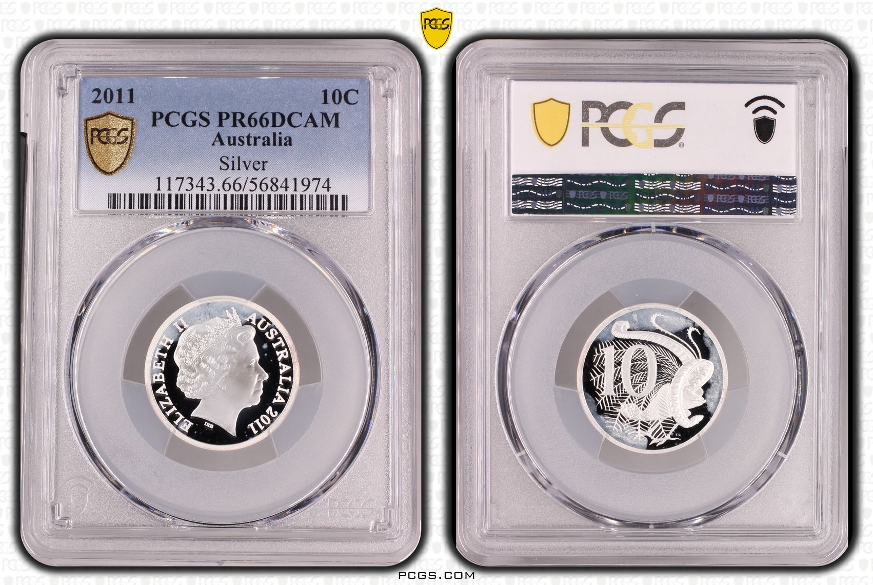 Silver, Ten Cent, 2011, PR66DCAM
