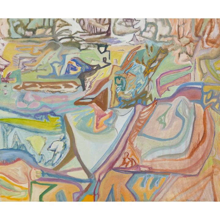 Claude Utley ''Untitled'' (Abstract) 1980 Oil