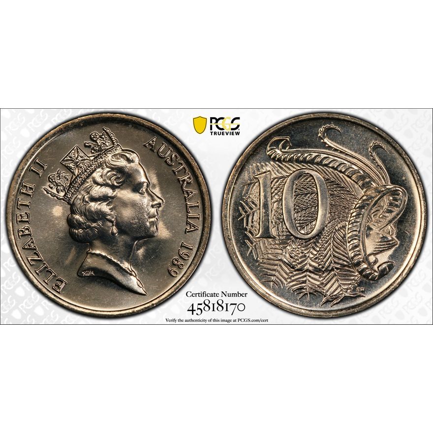 Ten Cent, 1989, PCGS MS67