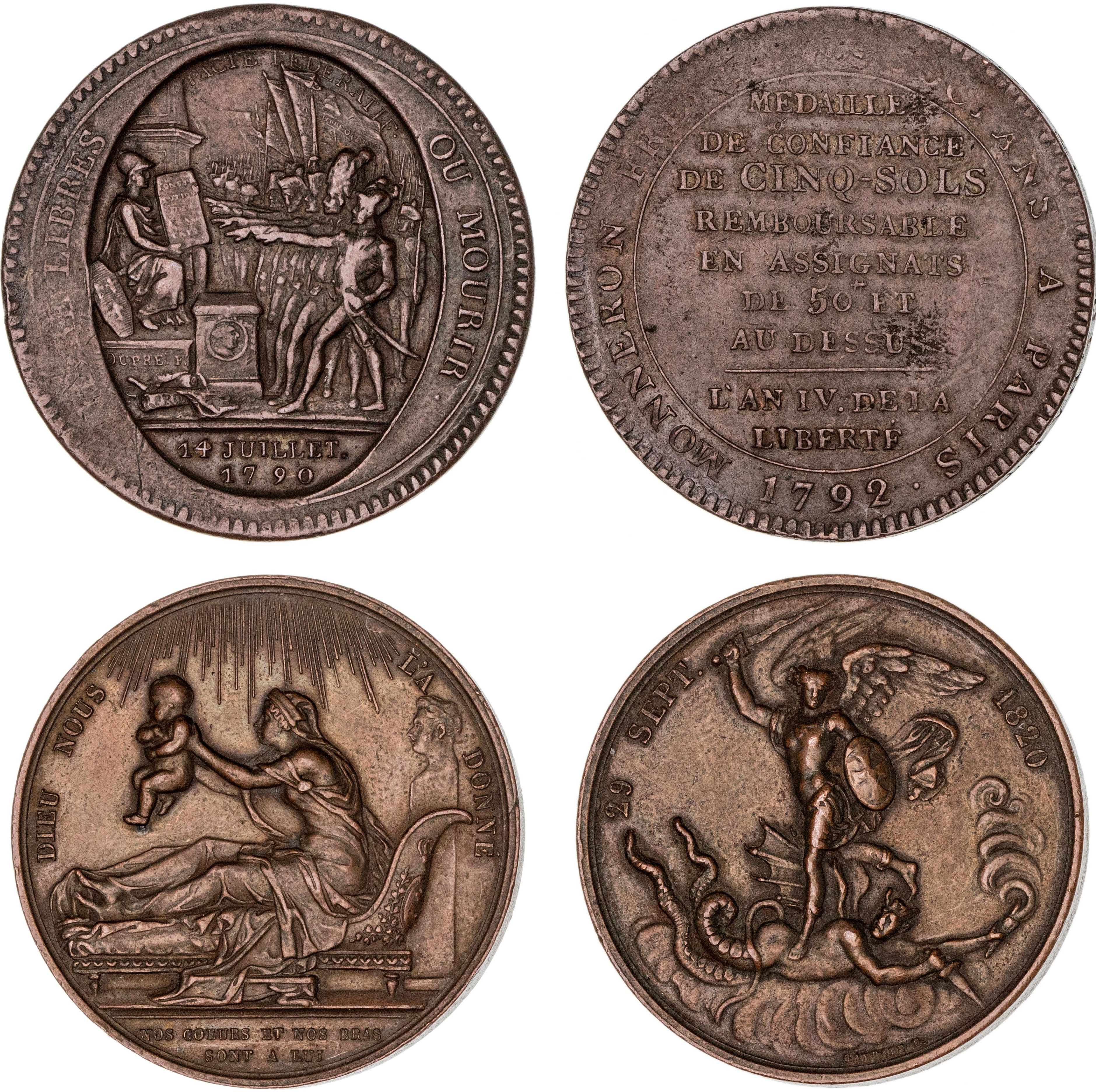 393 · France, Henry V, Birth Medal, 1820, EF