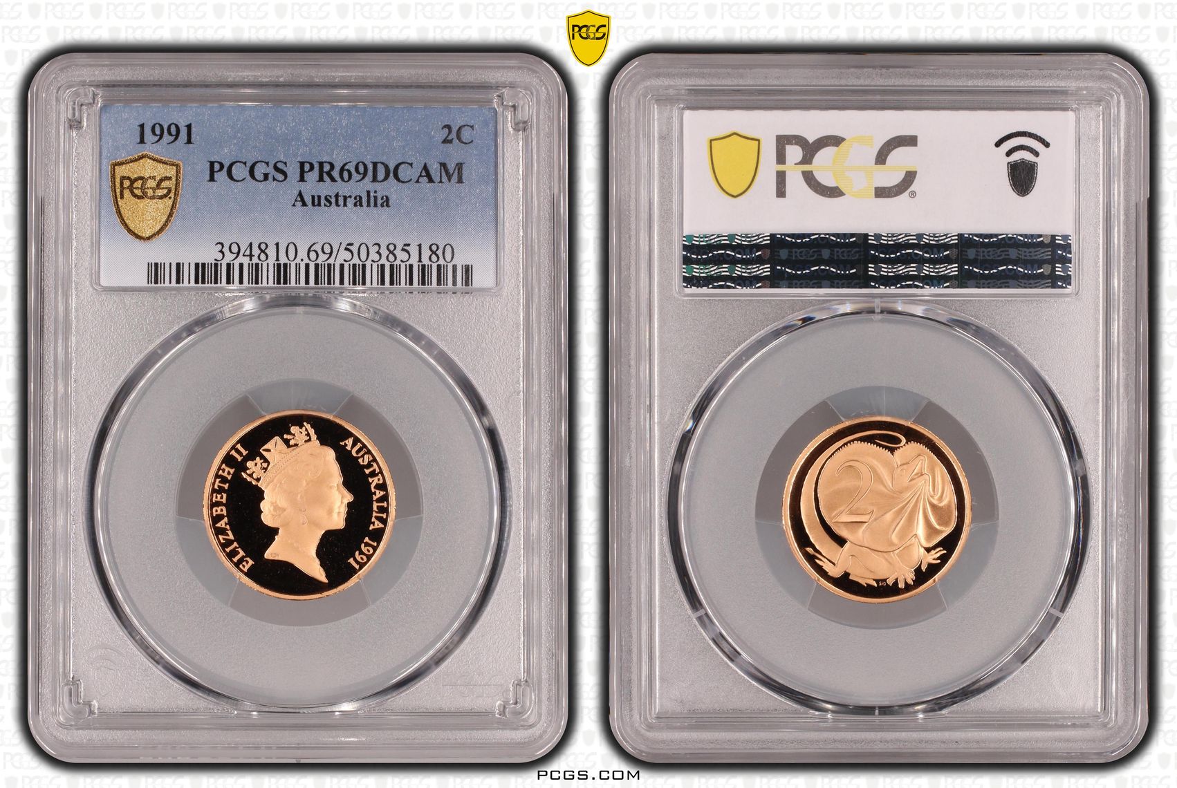 Two Cent, 1991, Pcgs Pr69dcam