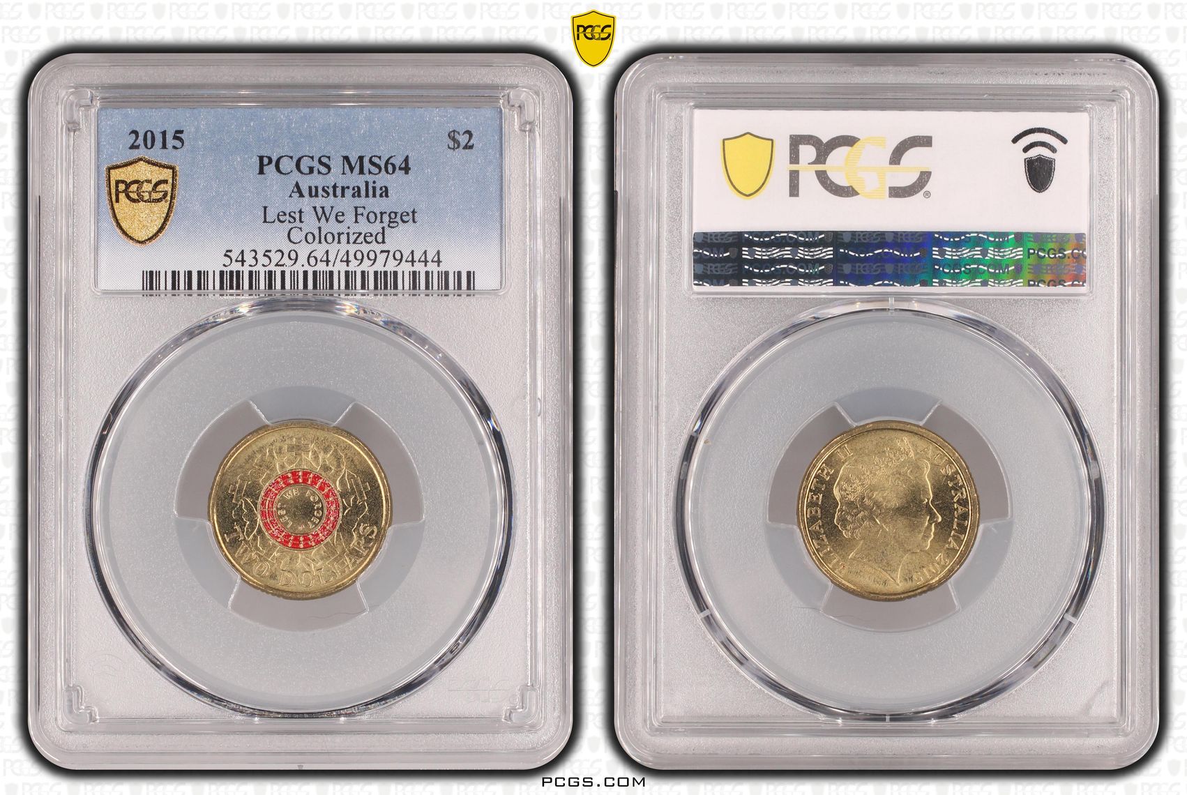 Lest We Forget Colorized, Two Dollar, 2015, PCGS MS64