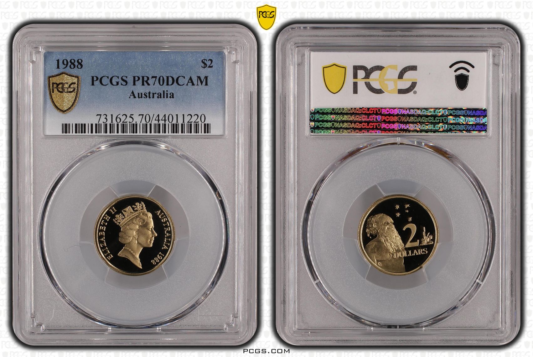 1988 Australian Two Dollar, $2 Proof PCGS - PR70DCAM POP 16/0 -220