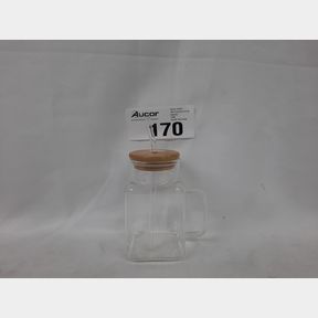 TRENDY RIBBED GLASS WITH LID HANDLE - 390ML