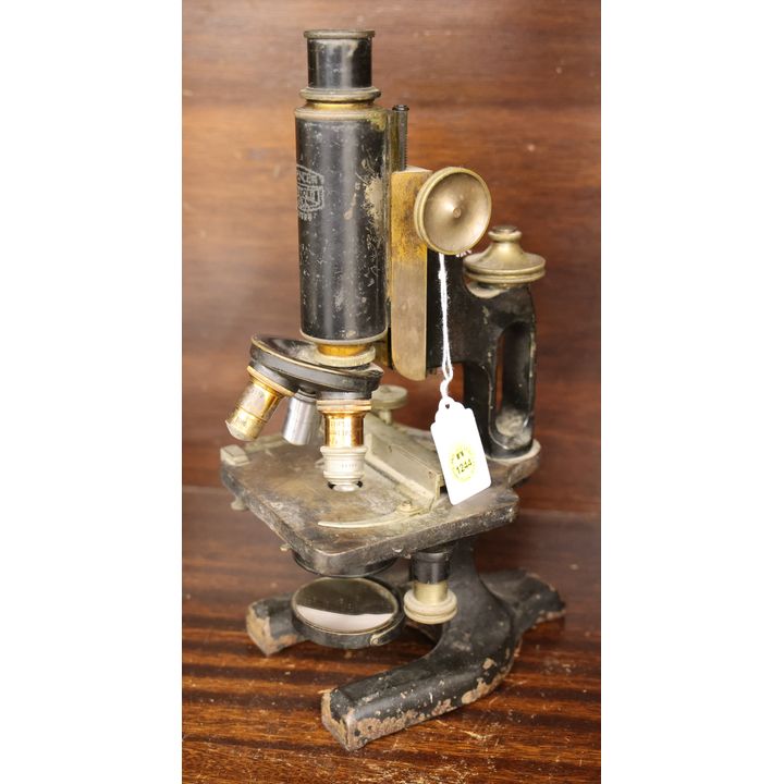 Antique Spencer Iron and Brass Microscope 12''