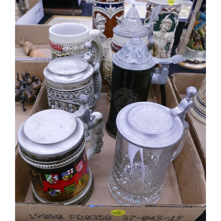 Box 6pc Advertising Steins Etc