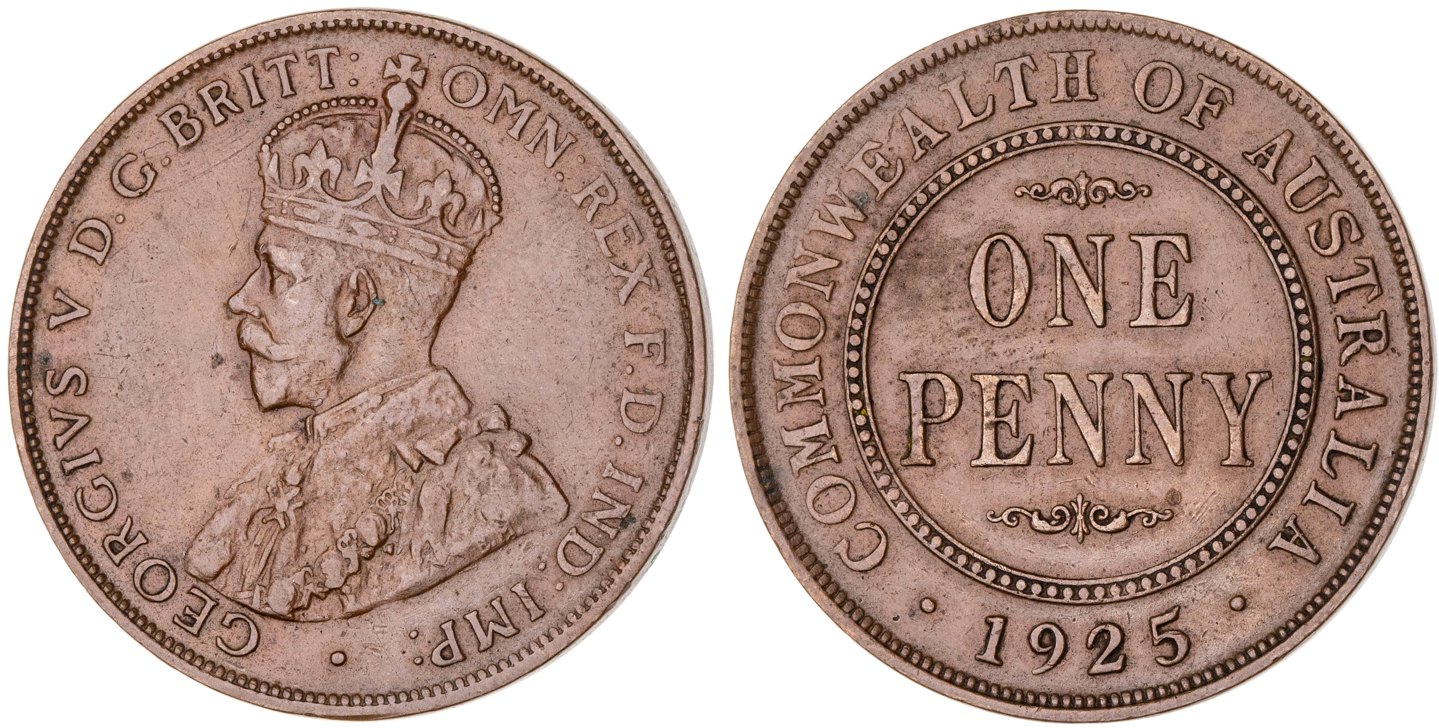 George V, Penny, 1925, gVF