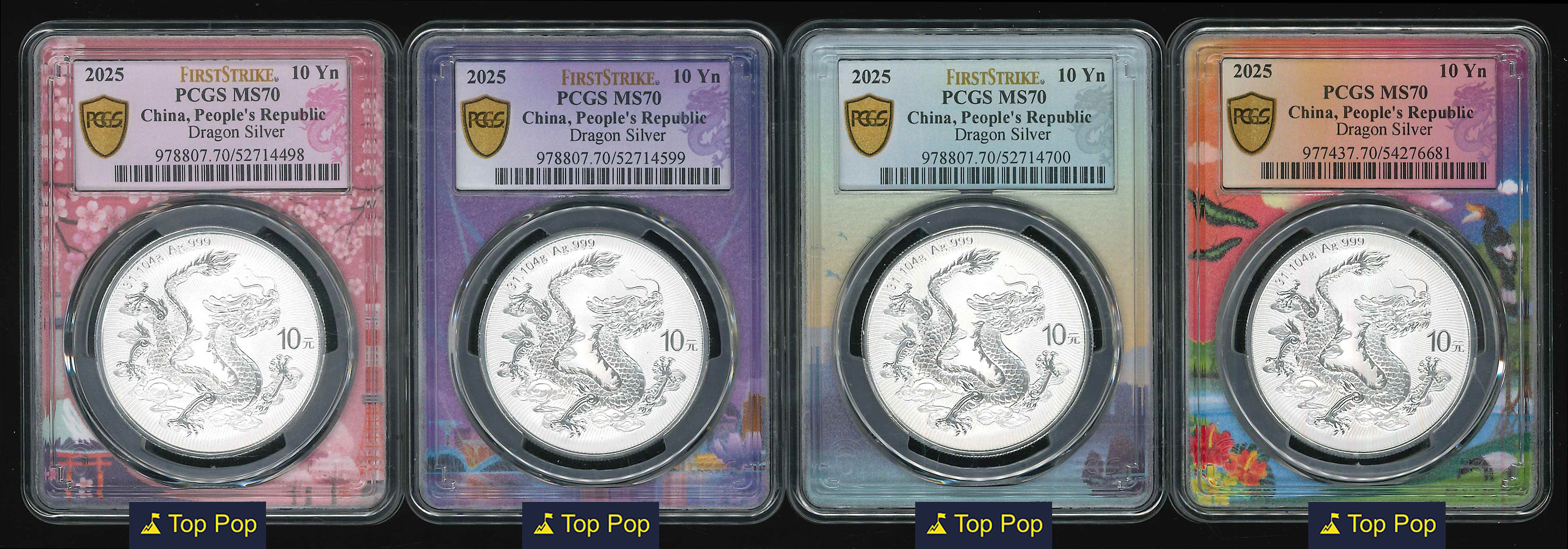 China, 2025, 10 Yuan, Chinese Dragon, Silver, 1 Oz, 31.104g, Top