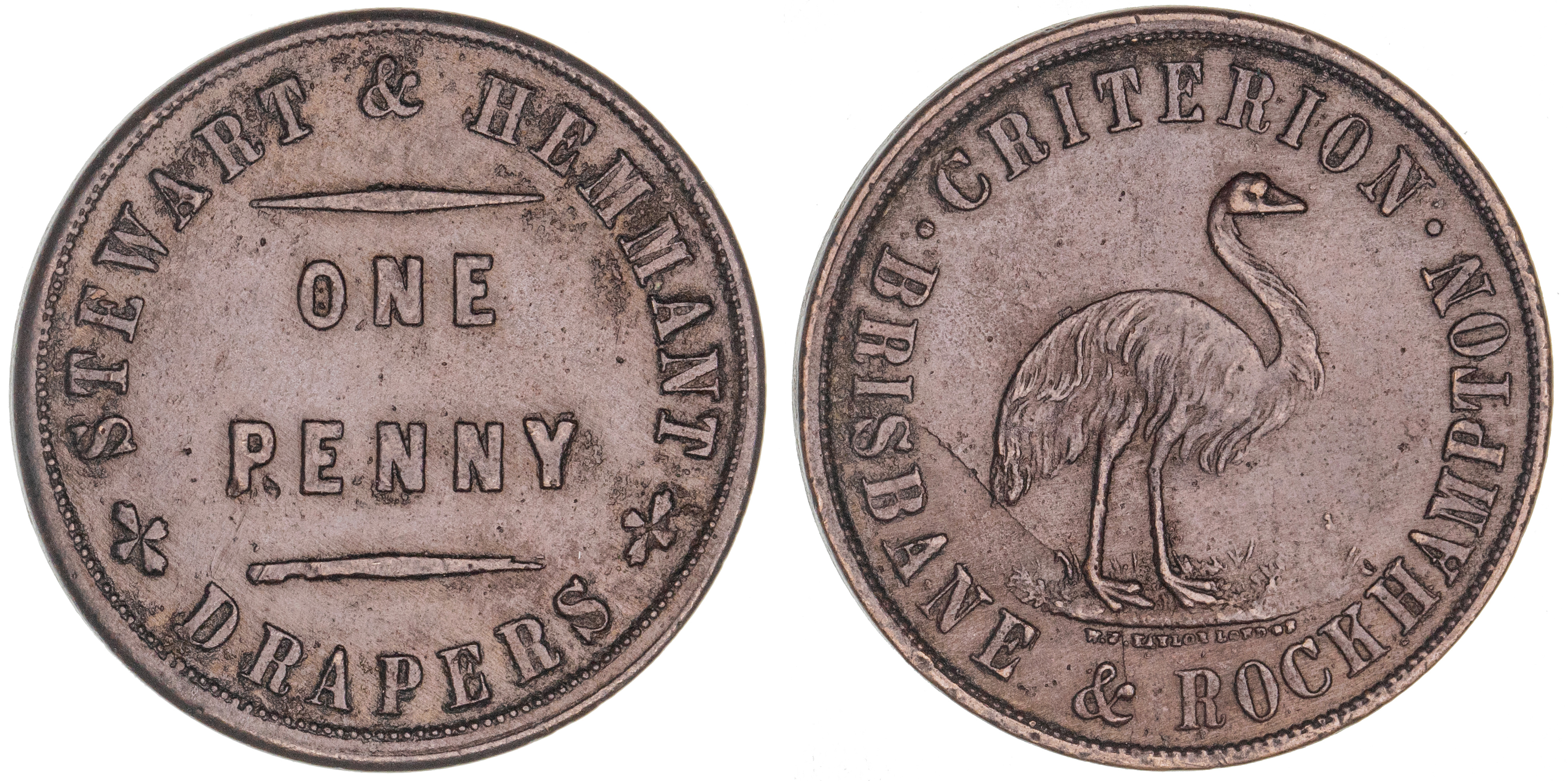 496 · Stewart & Hemmant, Brisbane & Rockhampton, Qld., Penny, ND, gVF