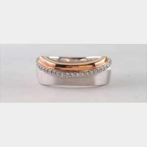 0.170CTS DIAMONDS IN 14CT WHITE AND ROSE GOLD RING - 51629/109