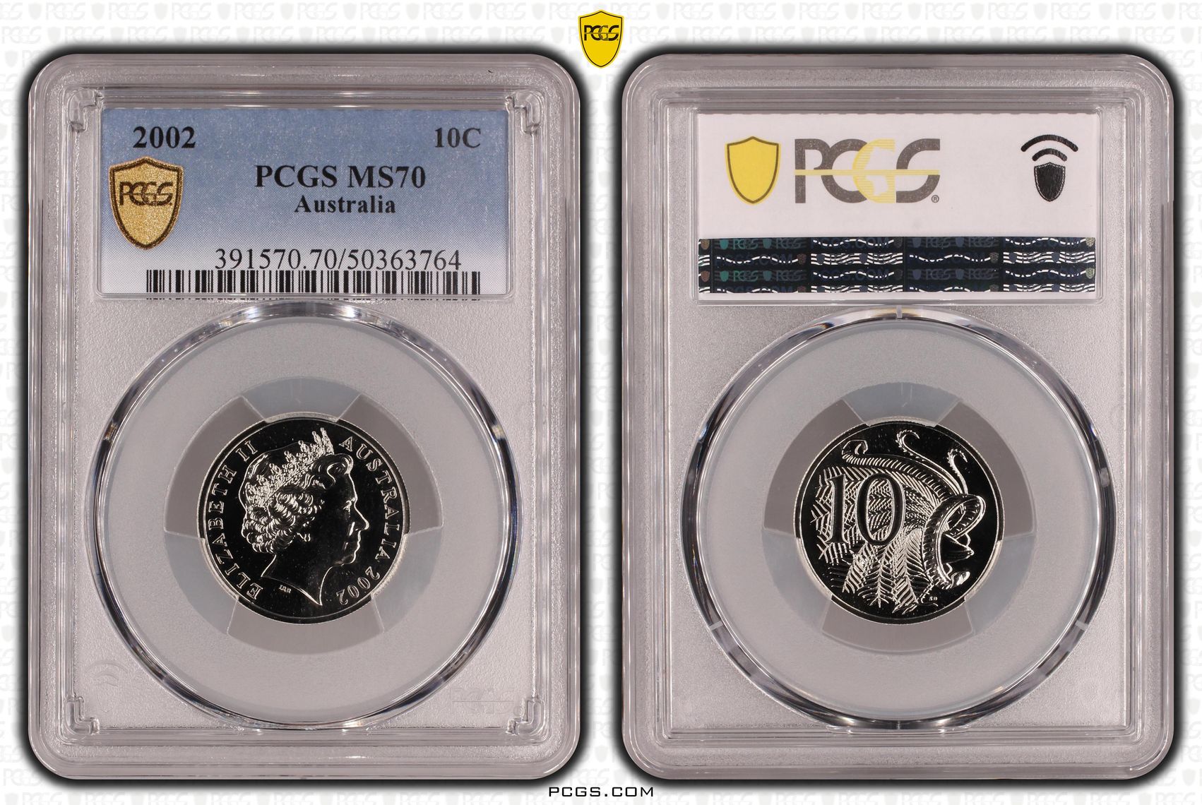 POP 5/0, Ten Cent, 2002, PCGS MS70