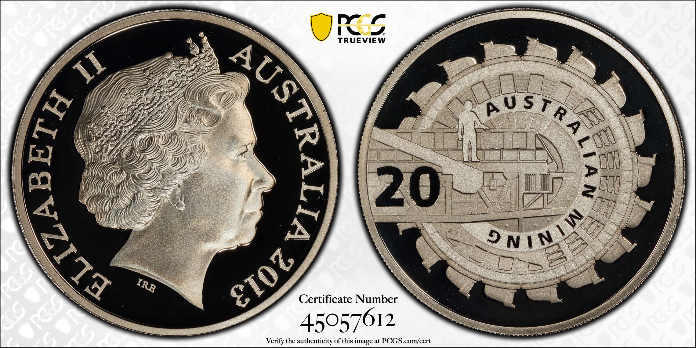 2013 Australia Twenty Cent, 20c Proof Australian Mining PCGS - PR70DCAM POP 6/0 -612