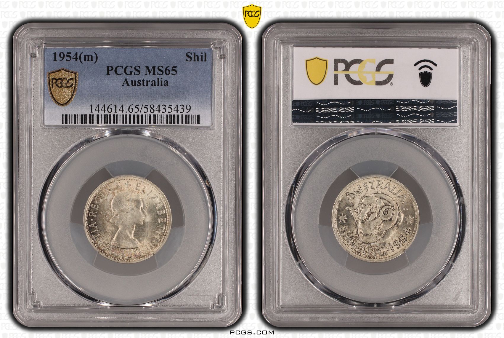 Shilling, 1954(m), PCGS MS65