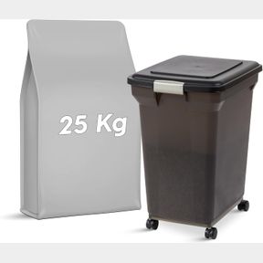 63400 ML IRIS USA WEATHERPRO AIRTIGHT DOG FOOD STORAGE CONTAINER, UP TO 58LBS, ATTACHABLE WHEELS, FOR DOG CAT BIRD AND OTHER PET S