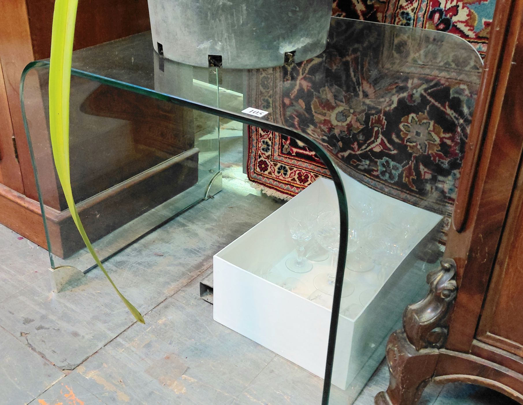 105 · PAIR OF WATERFALL SIDE TABLES