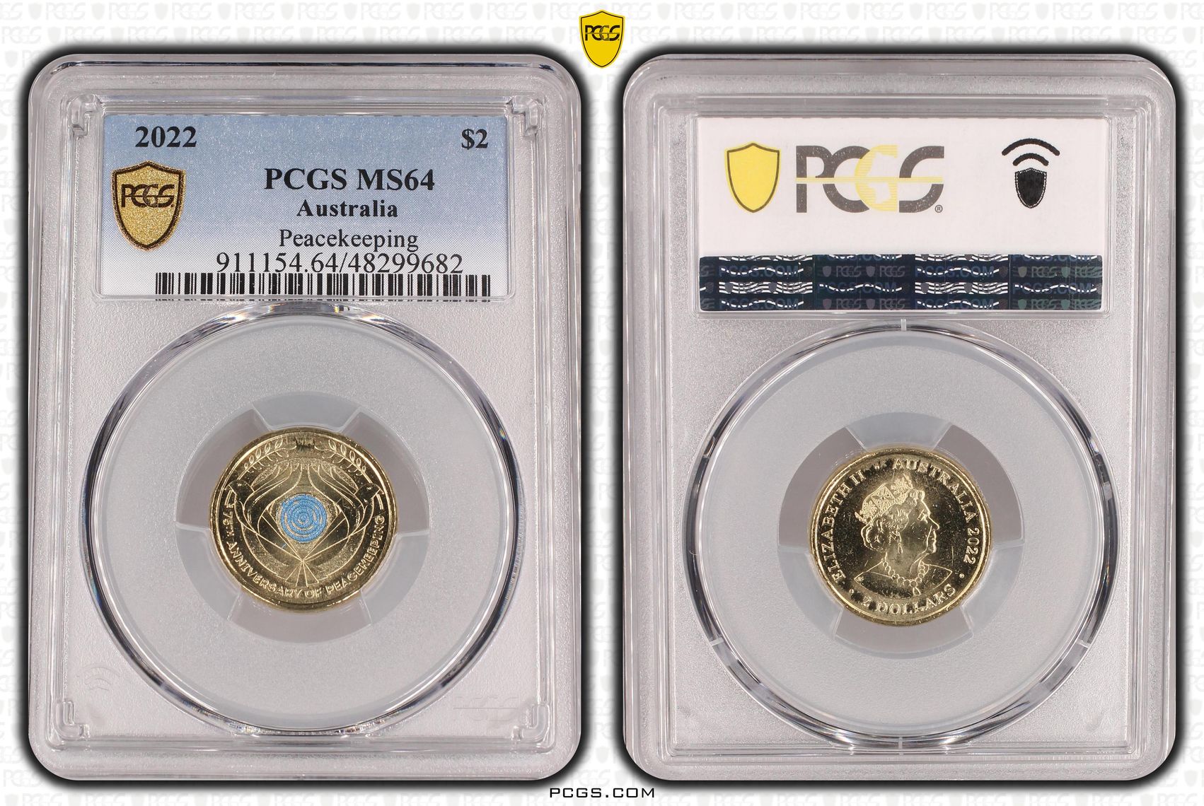 Peacekeeping - Colourised, Two Dollar, 2022, PCGS MS64
