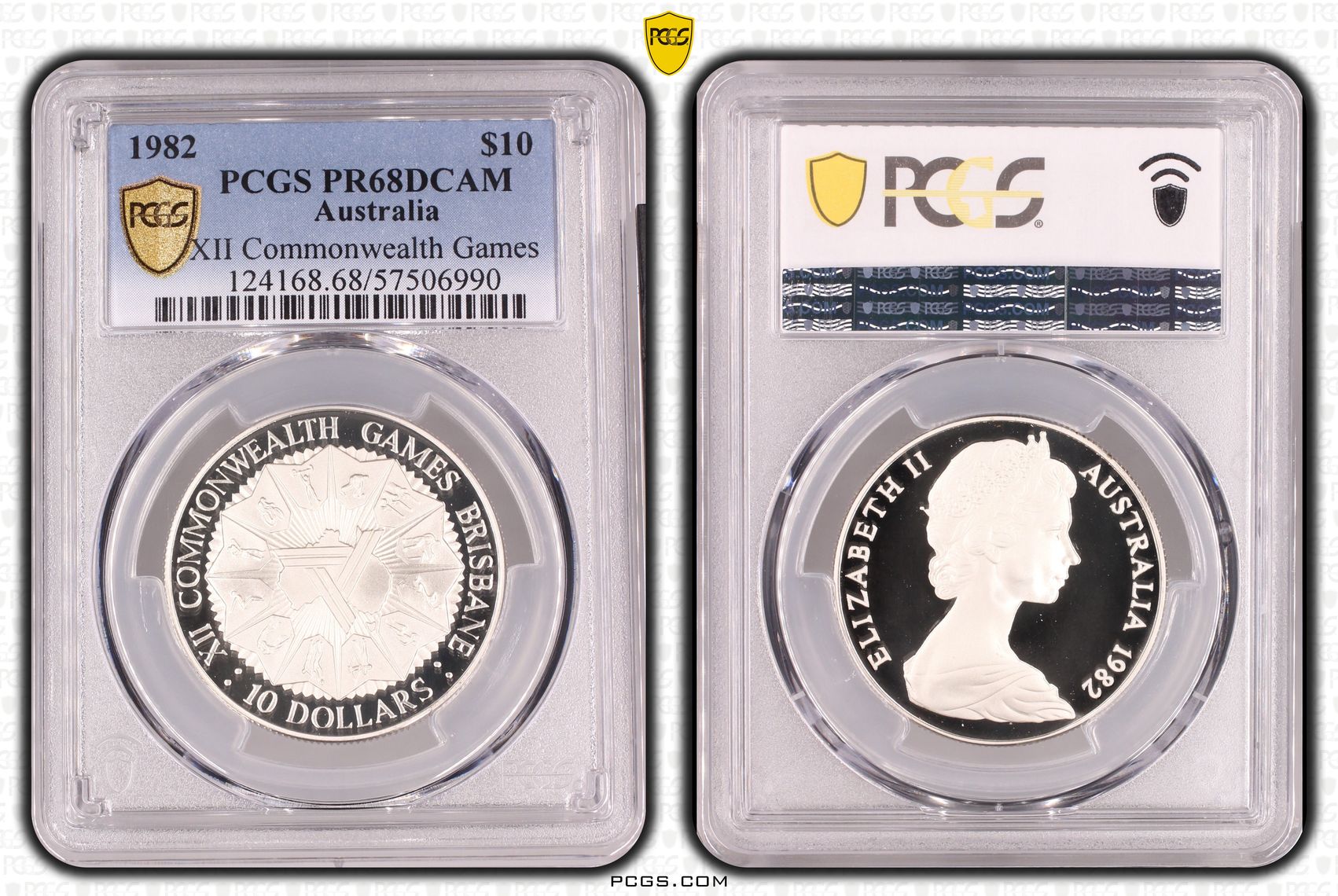 XII Commonwealth Games, Ten Dollar, 1982, PCGS PR68DCAM