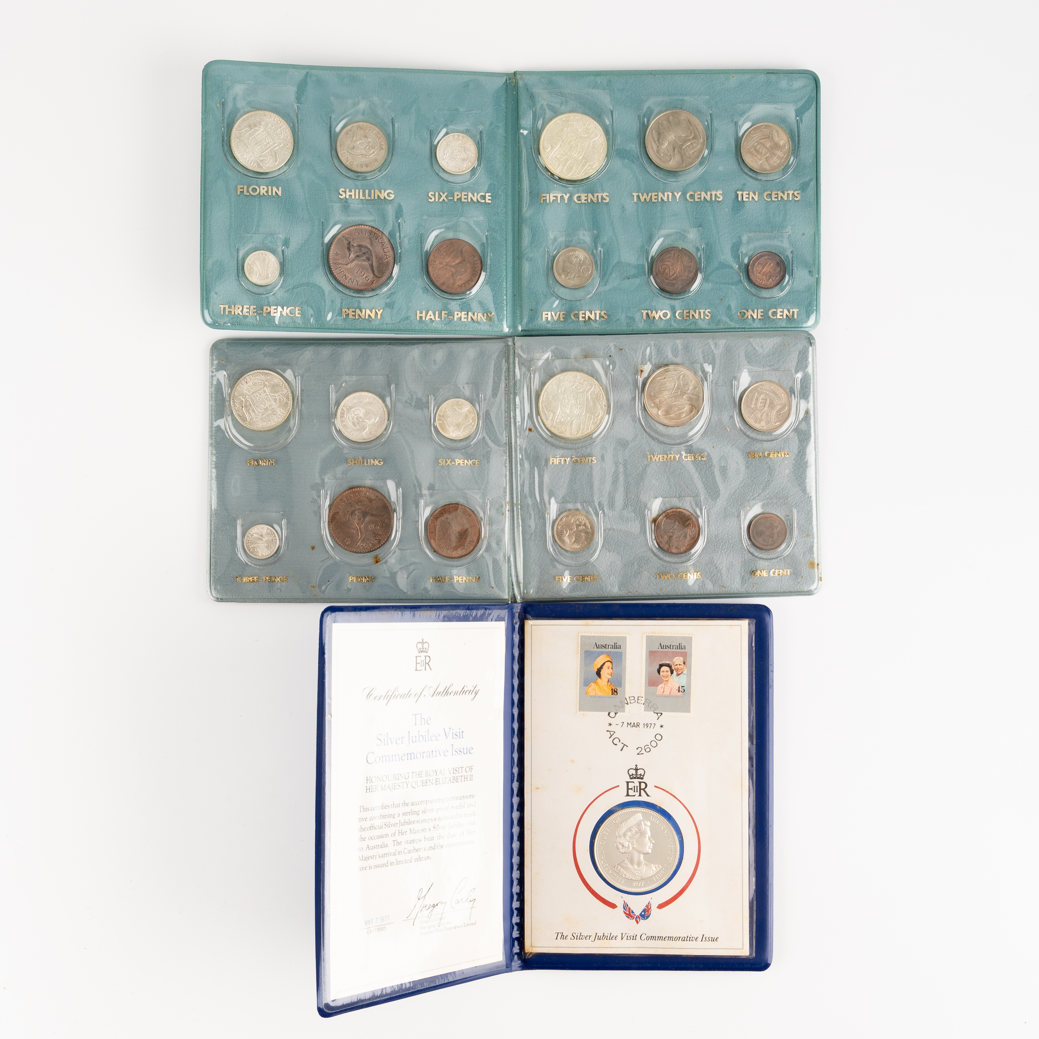 Elizabeth II, Changeover Souvenir Album, Halfpenny - Fifty Cents, 1963 - 1966, UNC