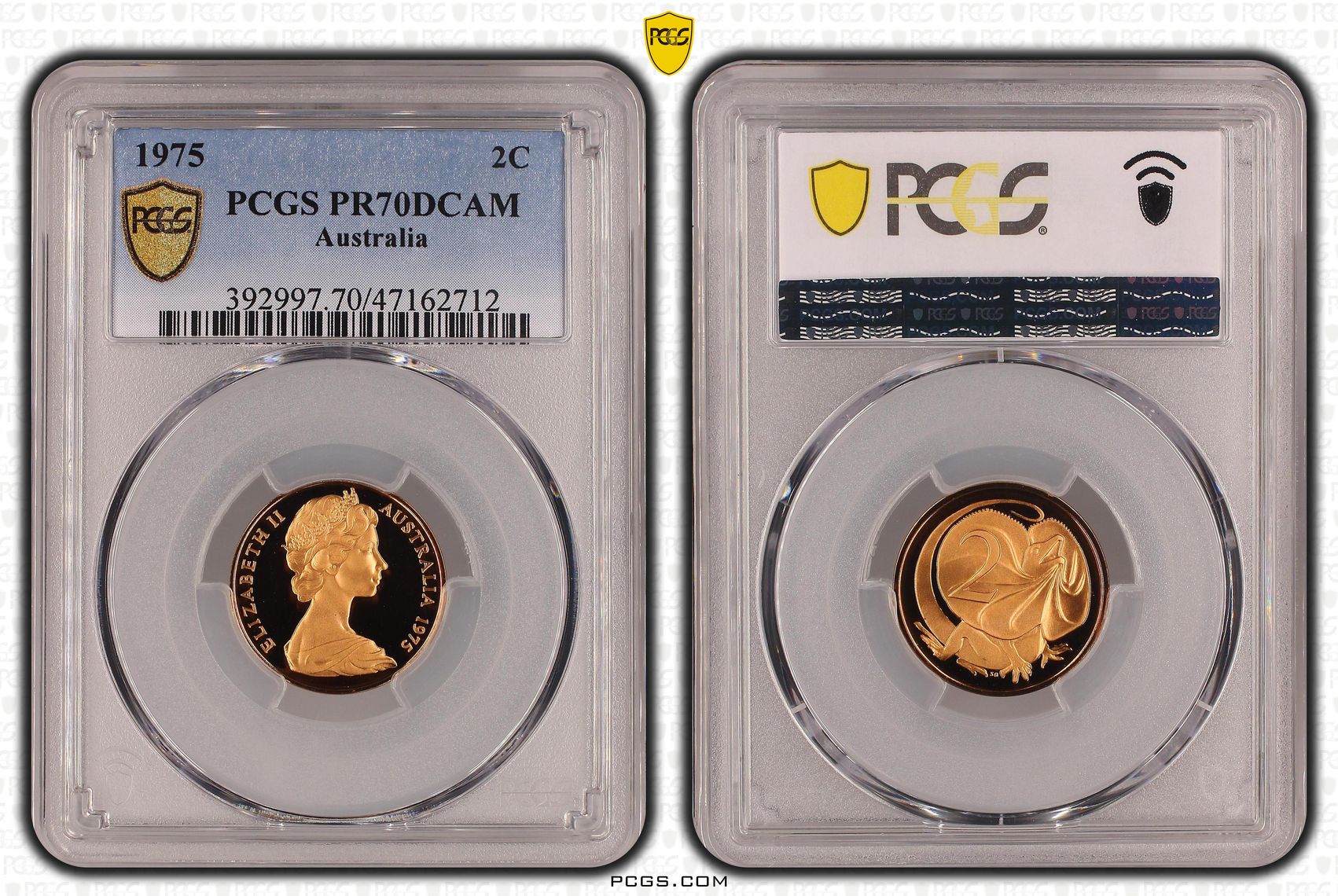 Elizabeth II, Pop 8/0, Two Cent, 1975, PCGS PR70DCAM