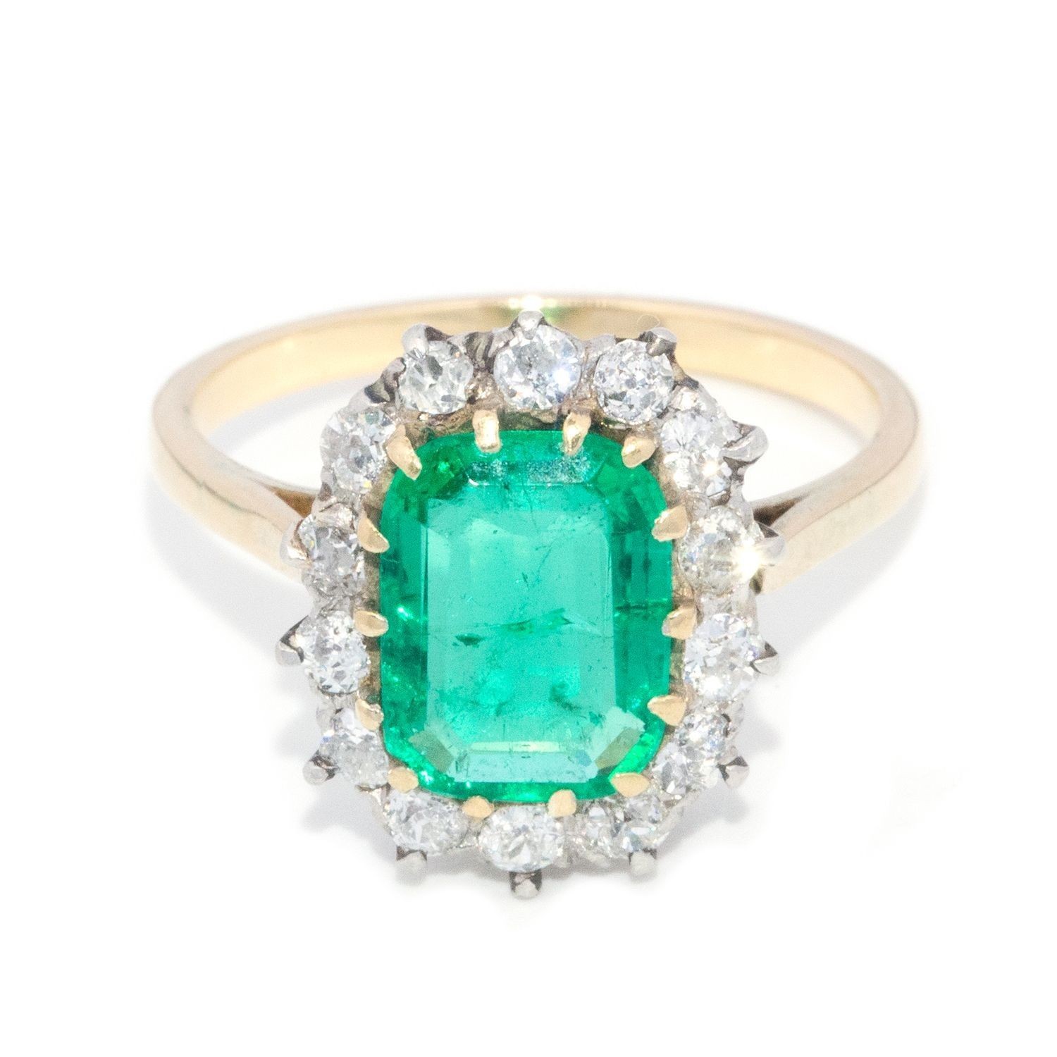 18ct Emerald and Diamond Cluster