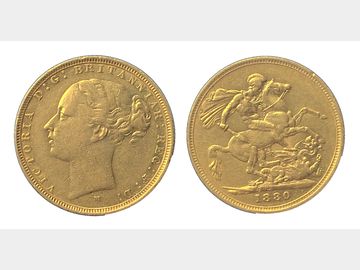 1880 VICTORIA MELBOURNE YOUNG HEAD GOLD SOVEREIGN