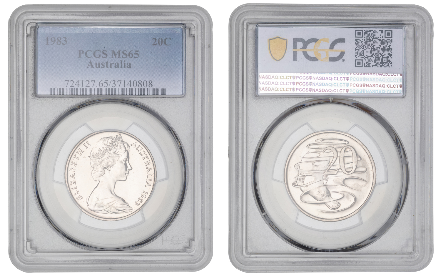 Elizabeth II, Twenty Cent, 1983, PCGS MS65