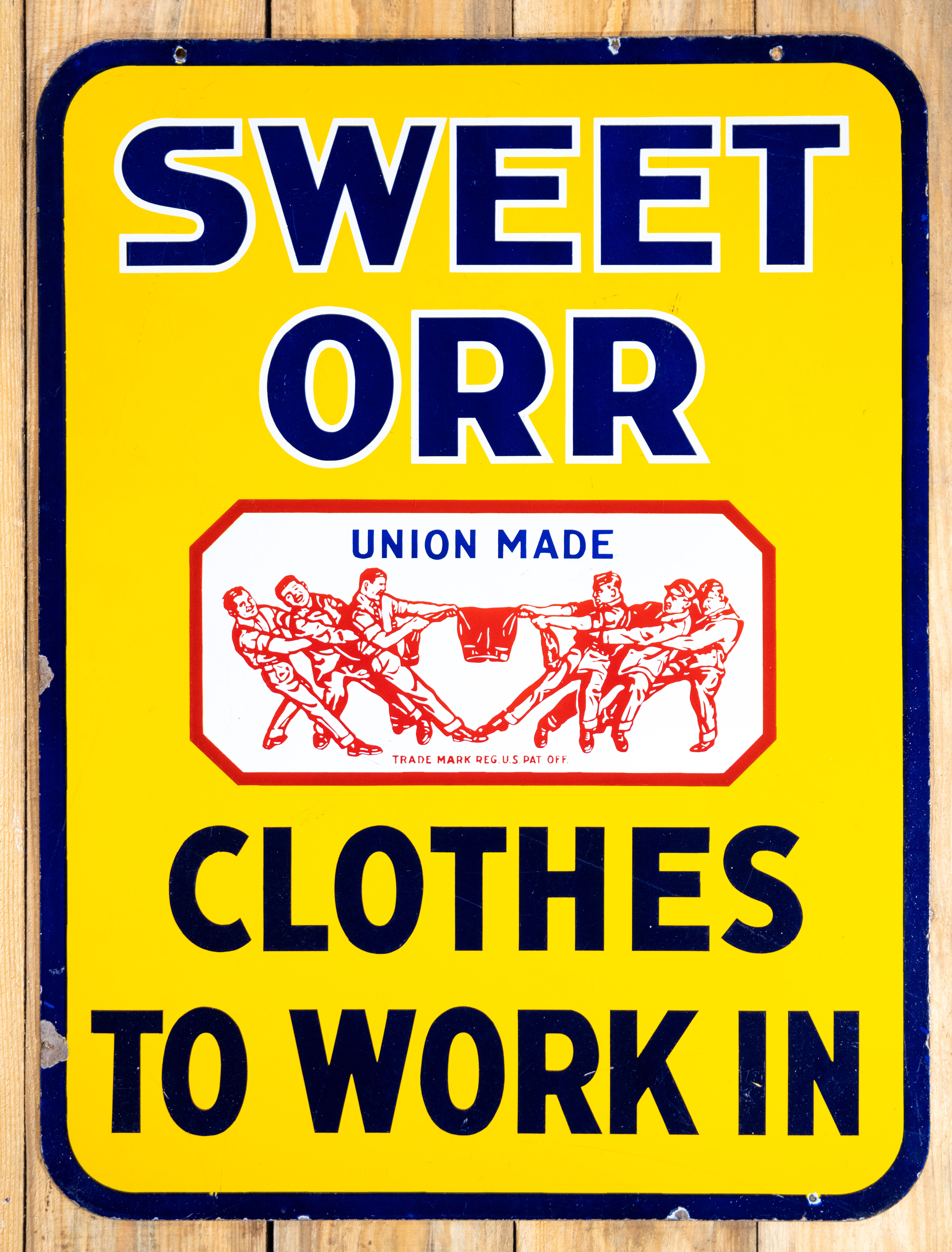 Sweet Orr Clothes To Work In Double Sided Porcelain Sign TAC 9.25