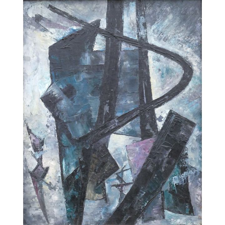 David Donoho ''Composition in Violet Tones'' 1960 Oil