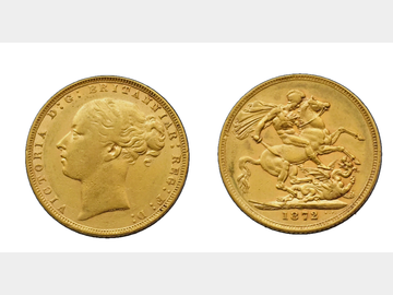 1872 LONDON MINT YOUNG HEAD SOVEREIGN